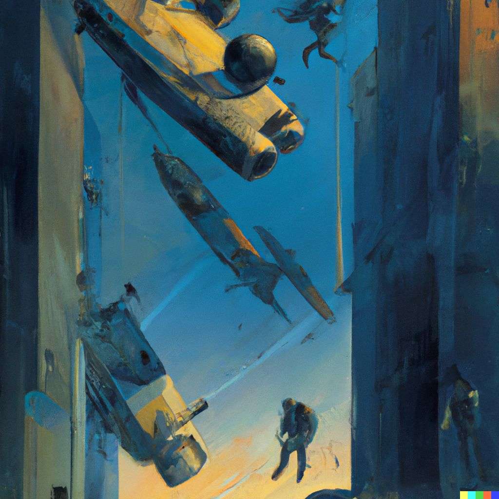 the discovery of gravity, by Syd Mead